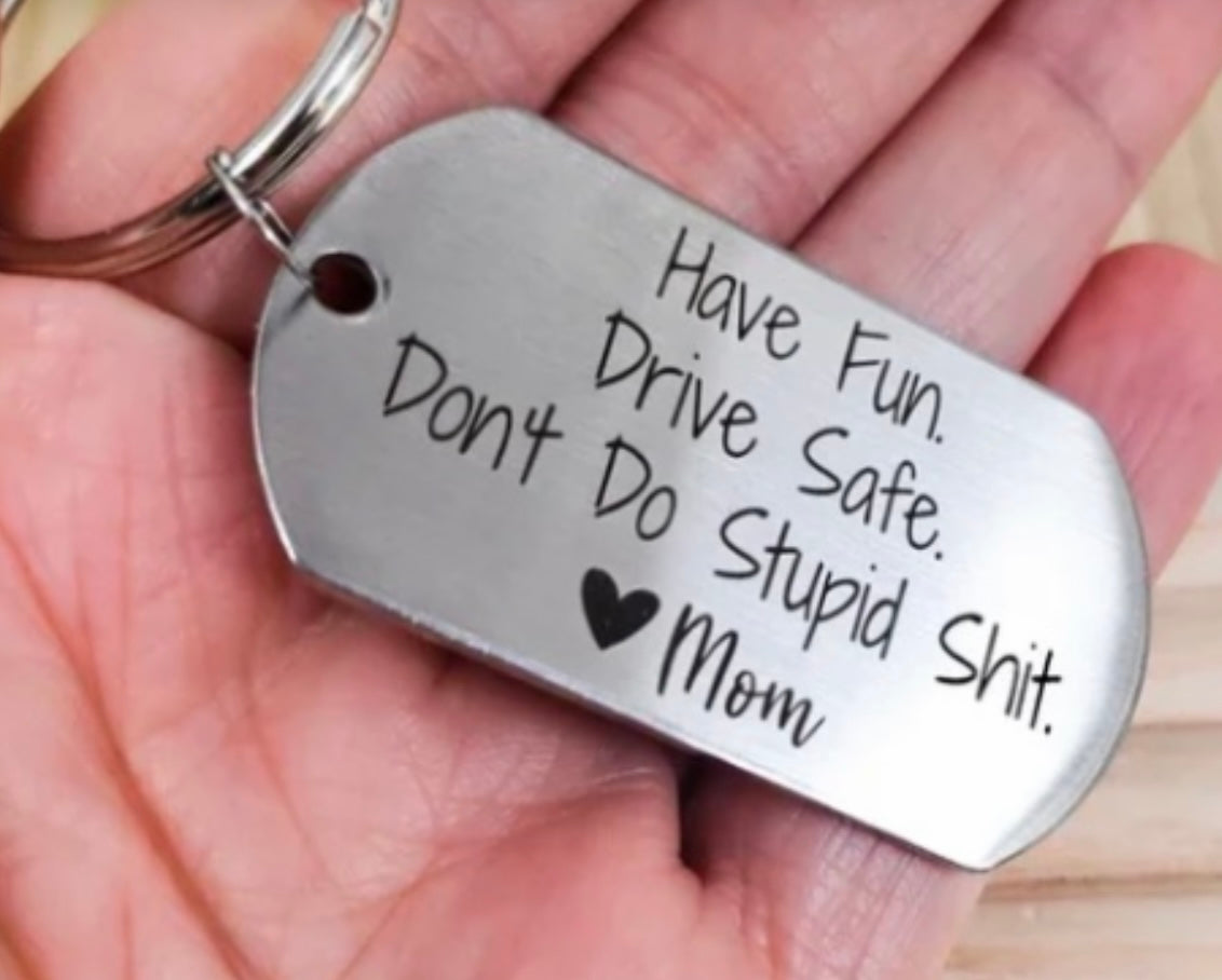 Engraved Stainless Steel Key Chains