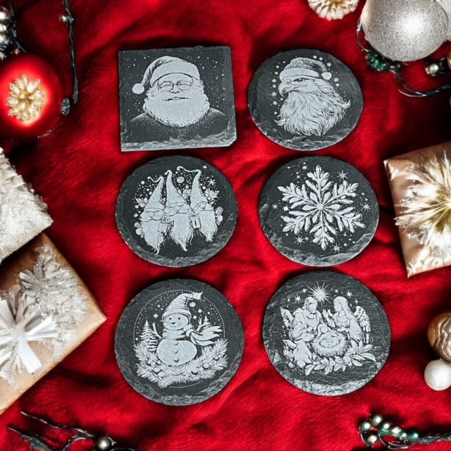 Custom Laser Engraved Slate Coaster