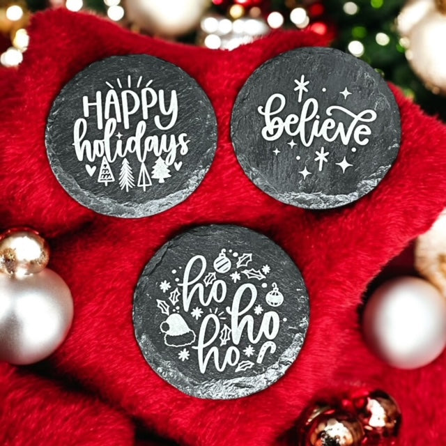 Custom Laser Engraved Slate Coaster