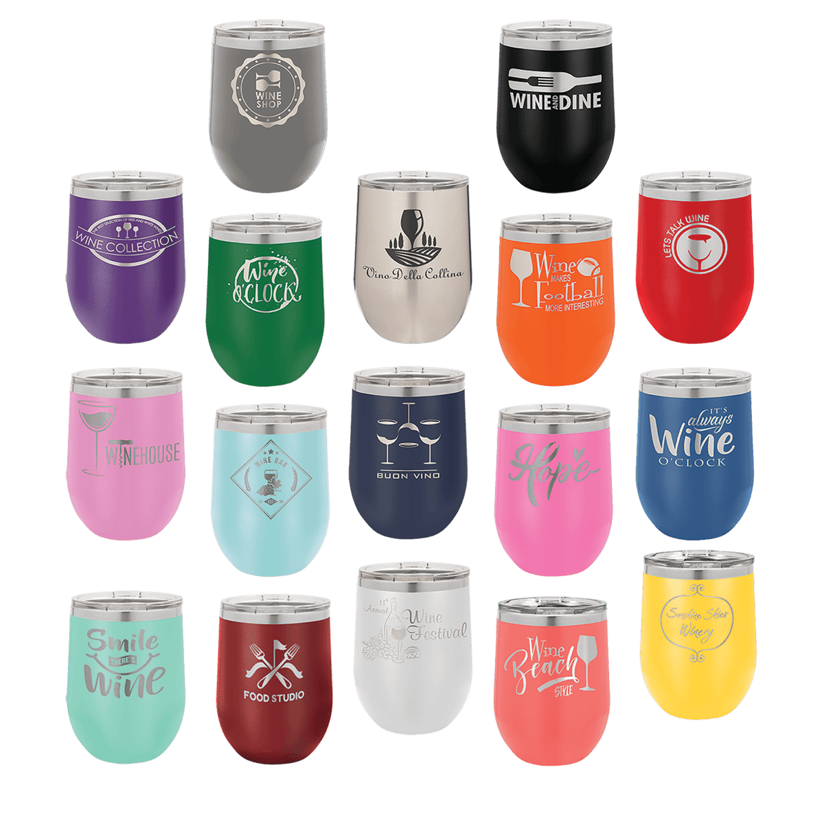Polar Camel 12 oz. Stemless Wine Glass