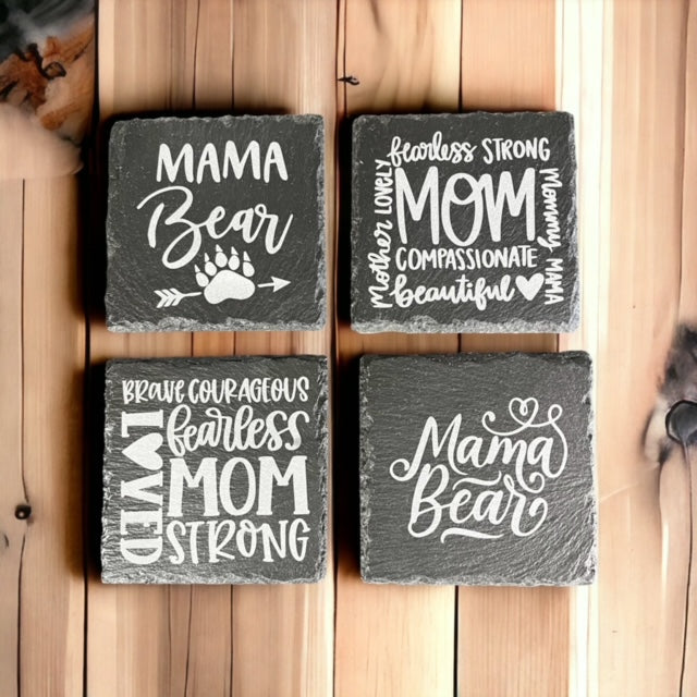 Custom Laser Engraved Slate Coaster