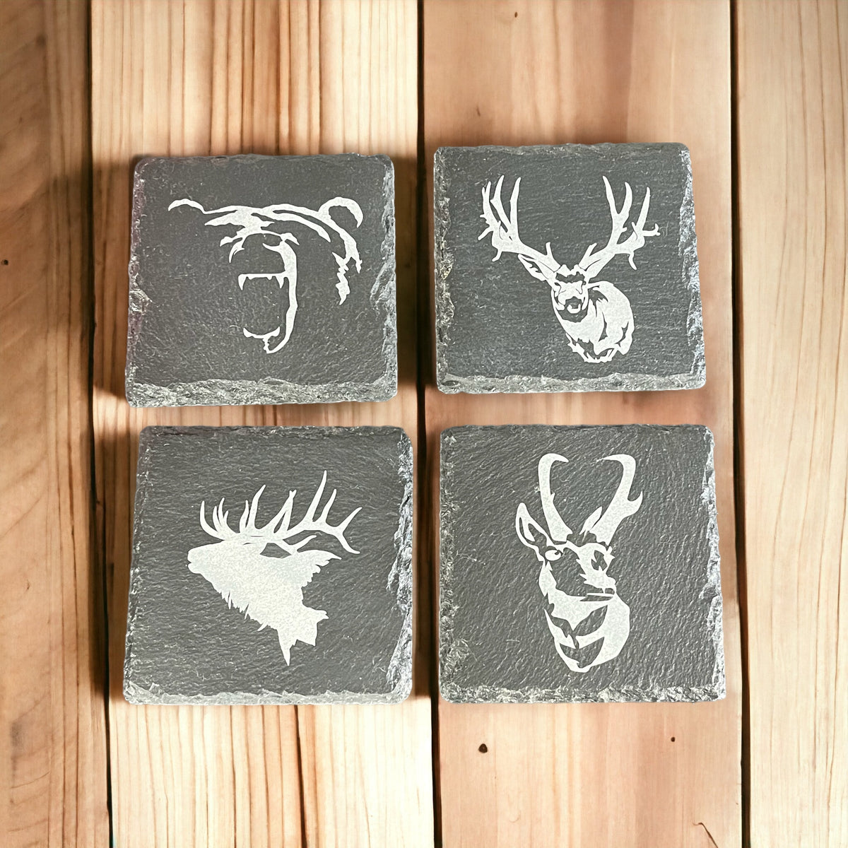 Custom Laser-Engraved Slate Coasters