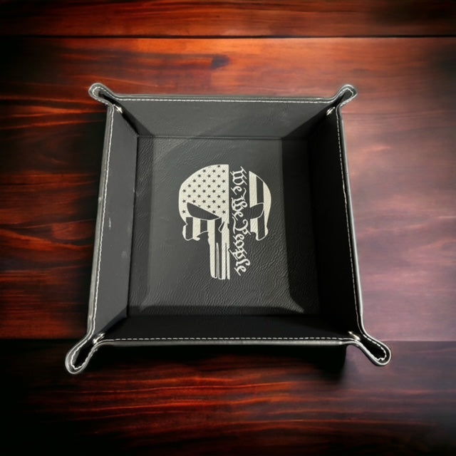 Leather Laser Engraved Folding Dump Tray