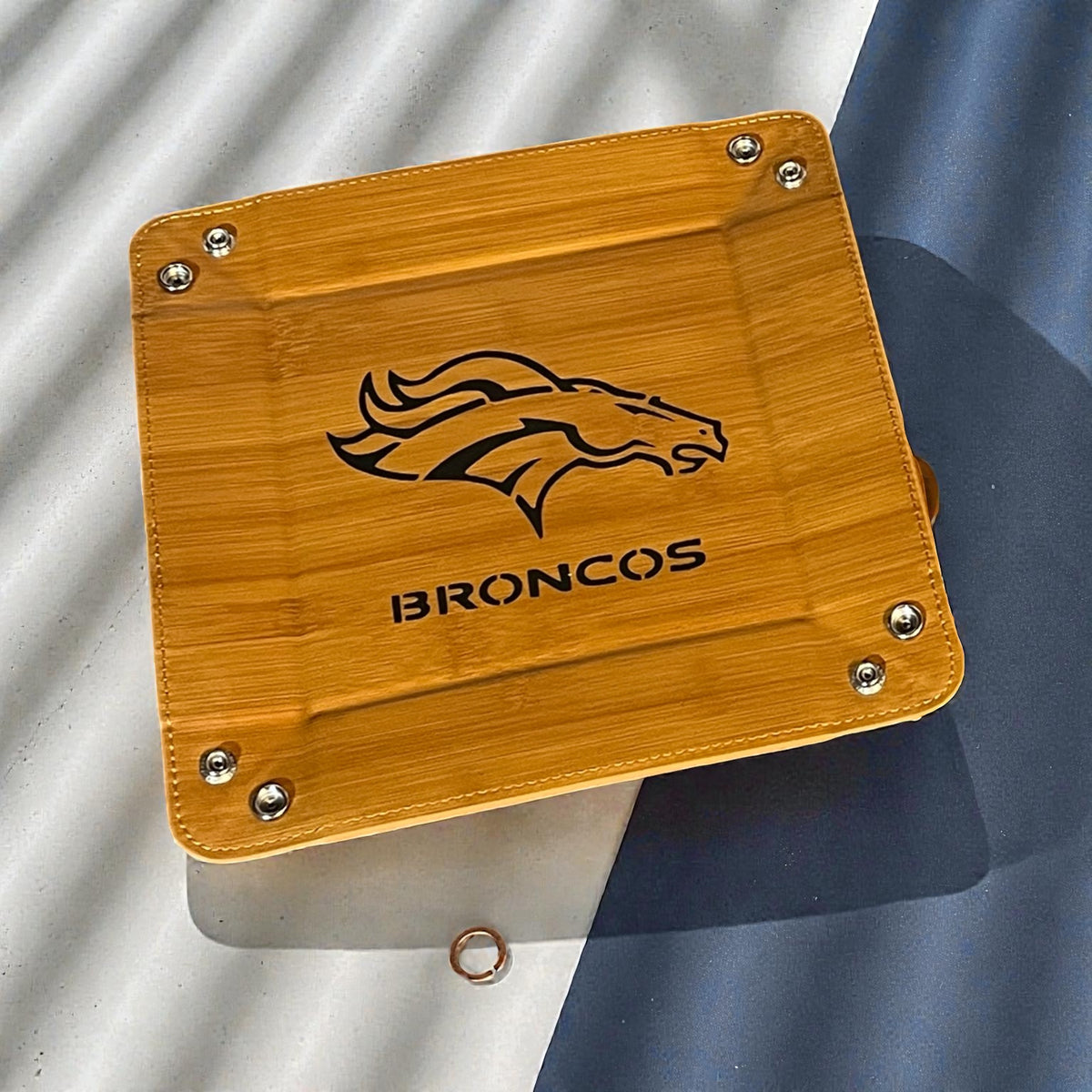 Custom Laser-Engraved Leather Folding Dump Tray