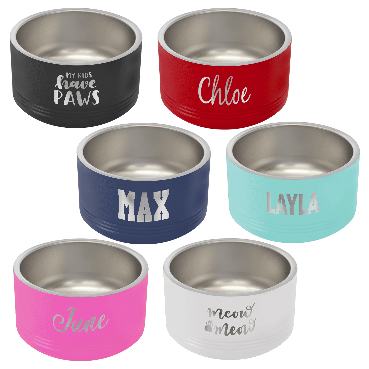 Polar Camel Laser Engraved Dog Bowls
