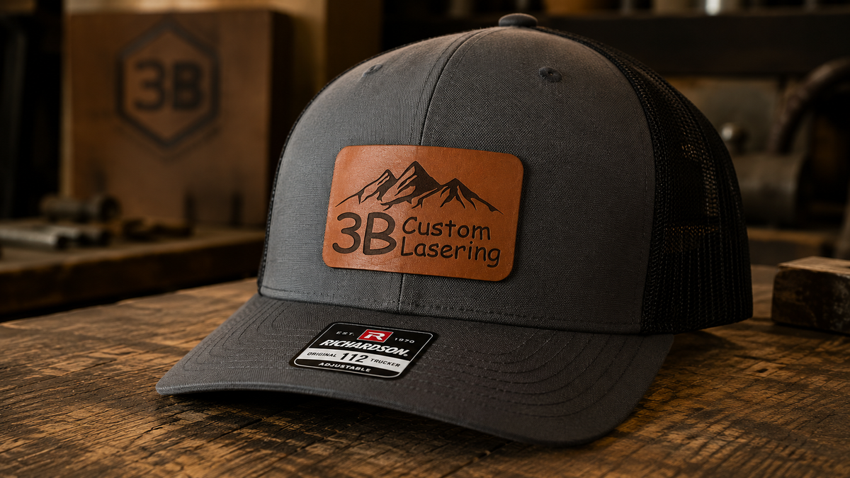 Richardson 112 Leather Patch Engraved Trucker Hat
