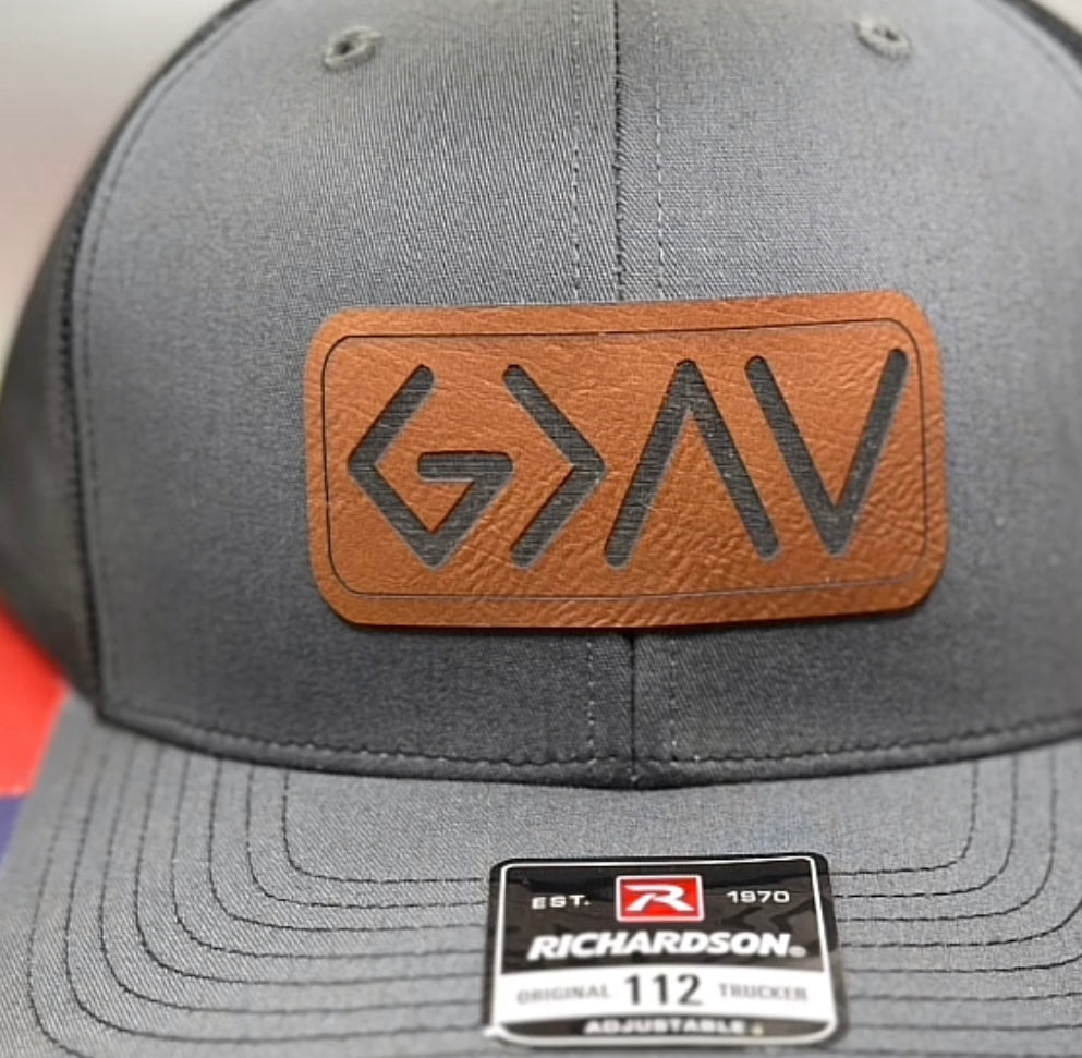 Richardson Leather Patch Engraved Trucker Hat