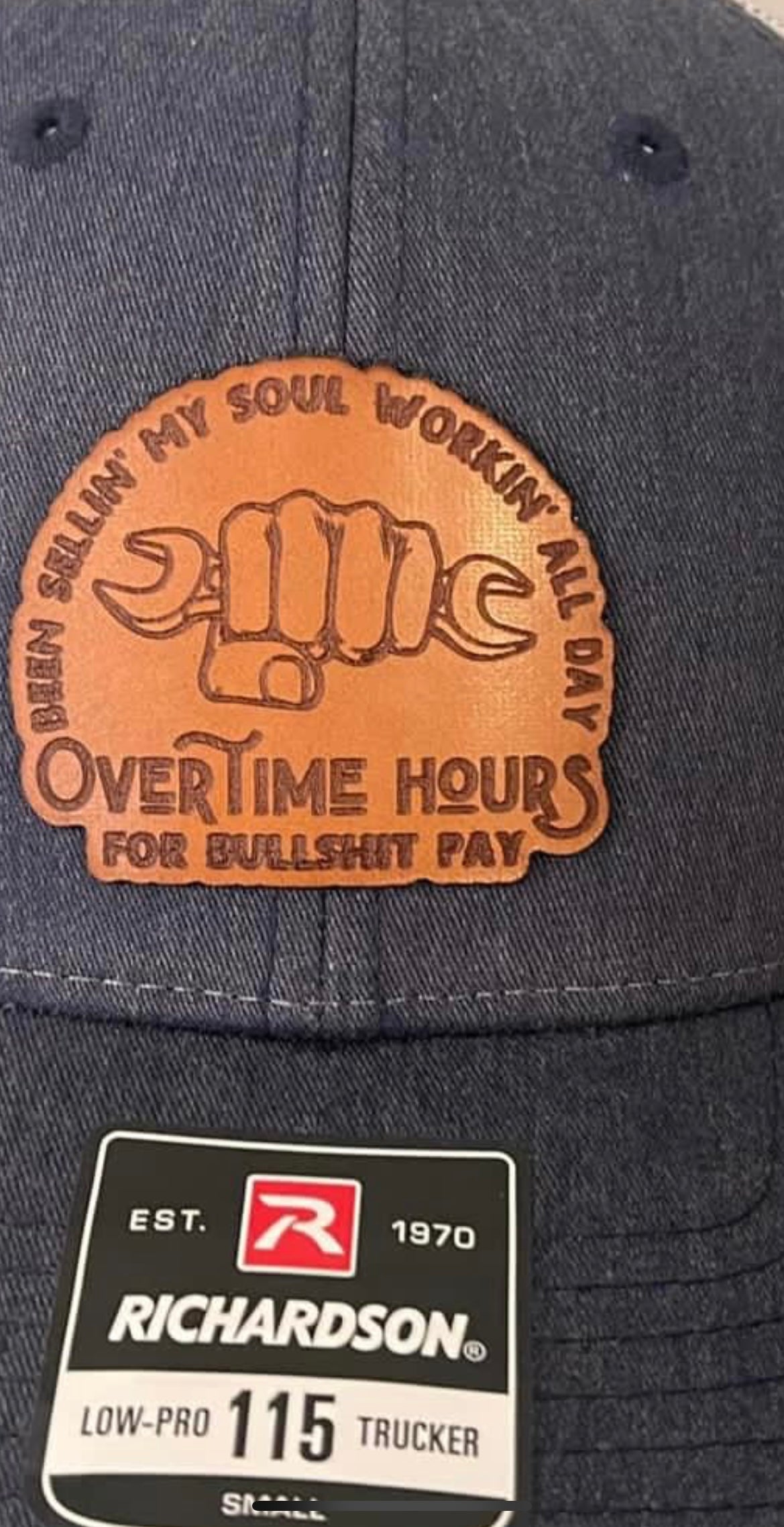 Richardson 112 Leather Patch Engraved Trucker Hat