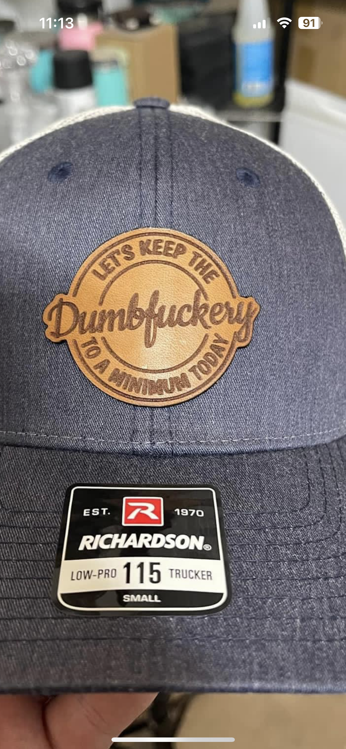 Richardson 112 Leather Patch Engraved Trucker Hat