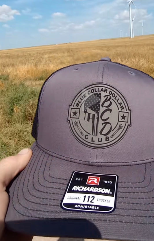 Richardson 112 Leather Patch Engraved Trucker Hat