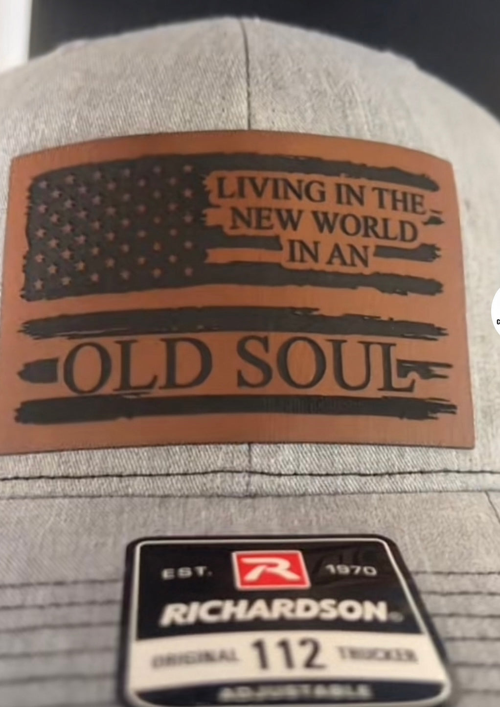 Richardson 112 Leather Patch Engraved Trucker Hat