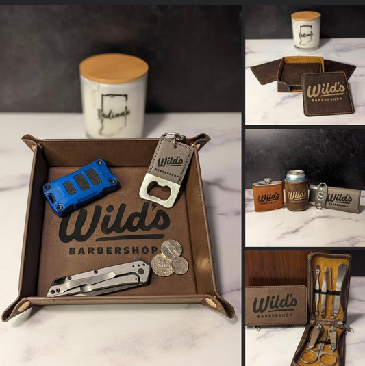 Leather Laser Engraved Folding Dump Tray