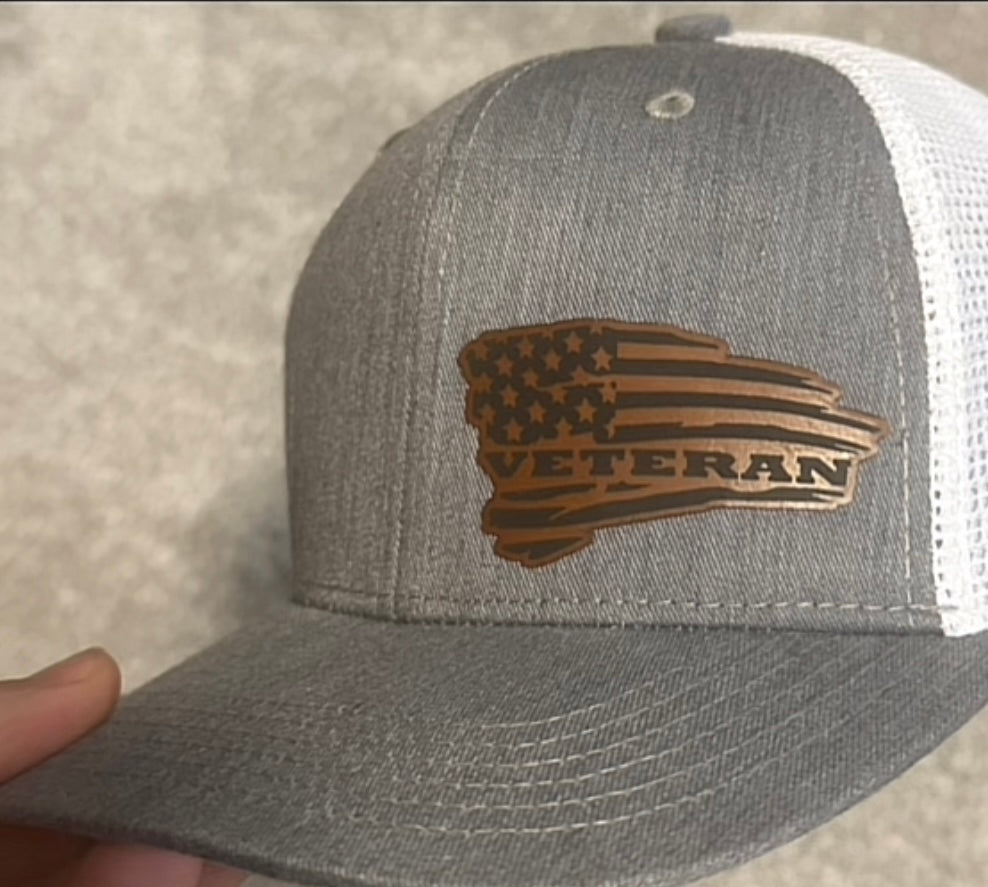 Richardson 112 Leather Patch Engraved Trucker Hat