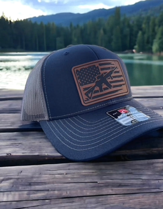 Richardson 112 Leather Patch Engraved Trucker Hat