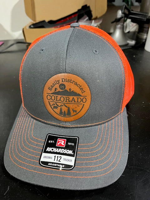 Richardson 112 Leather Patch Engraved Trucker Hat