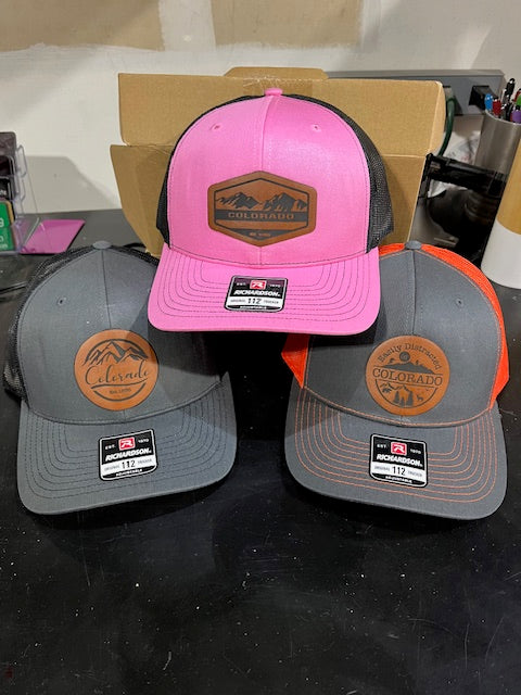 Richardson 112 Leather Patch Engraved Trucker Hat