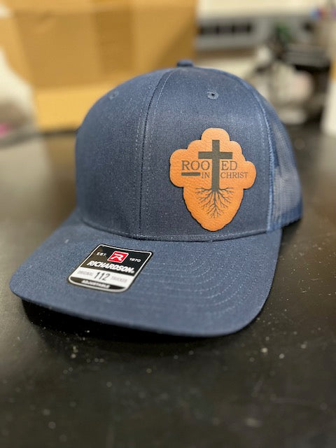 Richardson 112 Leather Patch Engraved Trucker Hat