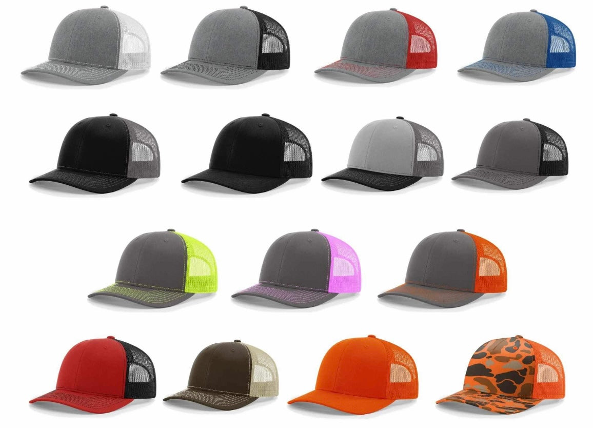 Richardson 112 Leather Patch Engraved Trucker Hat
