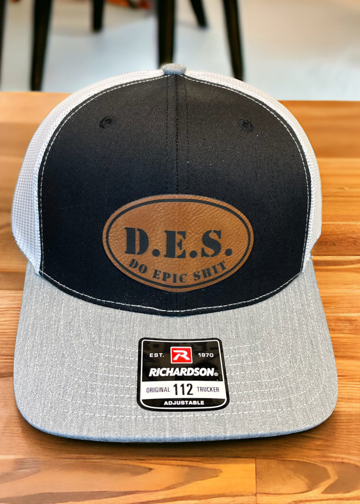 Richardson 112 Leather Patch Engraved Trucker Hat