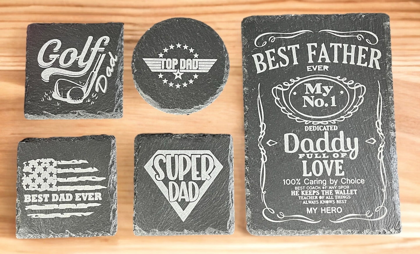 Laser-Engraved Natural Slate Coasters, Signs &amp; Plaques
