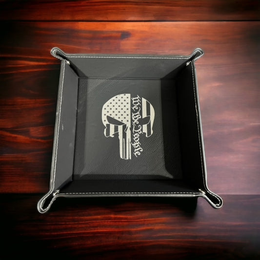 Leather Laser Engraved Folding Dump Tray