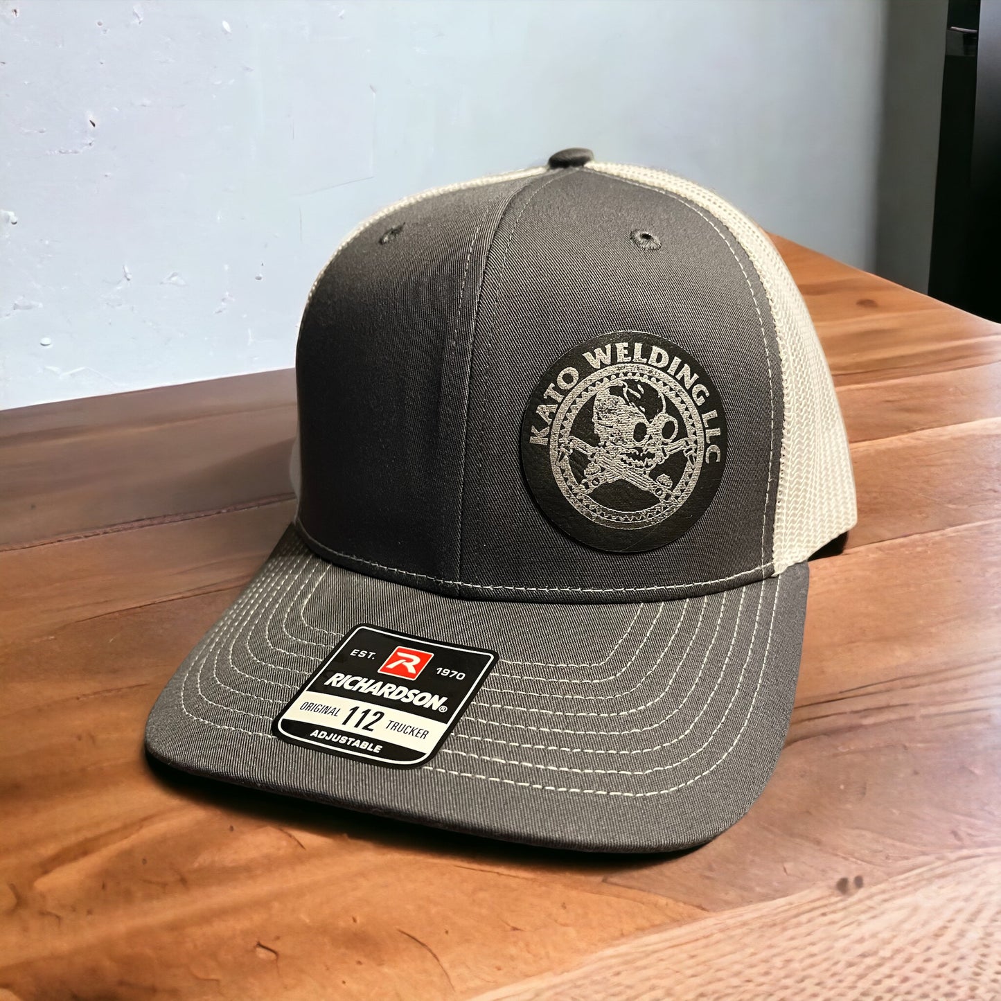 Richardson 112 Leather Patch Engraved Trucker Hat