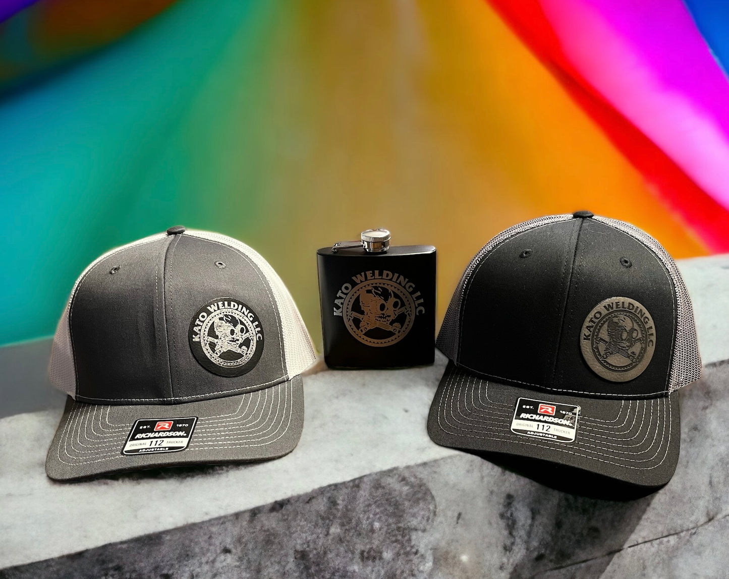 Richardson 112 Leather Patch Engraved Trucker Hat