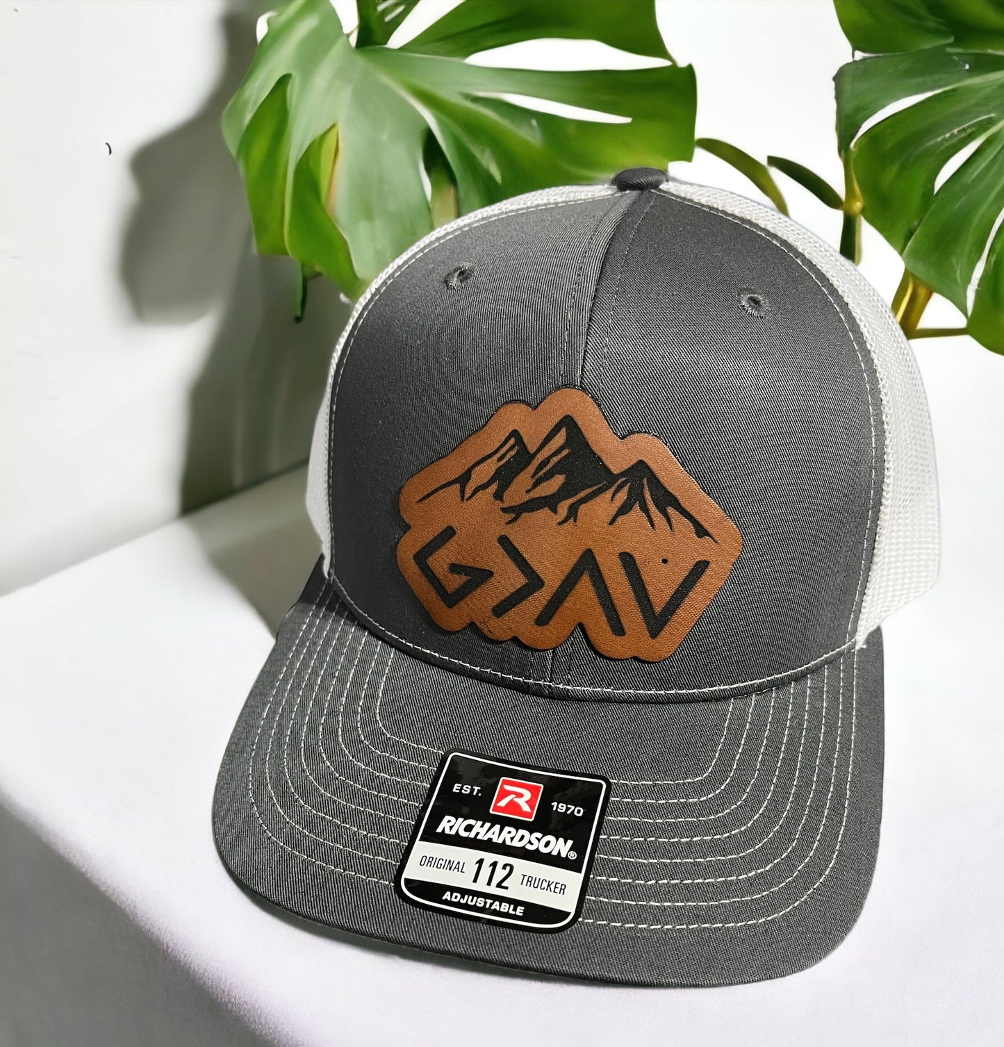 Richardson Leather Patch Engraved Trucker Hat