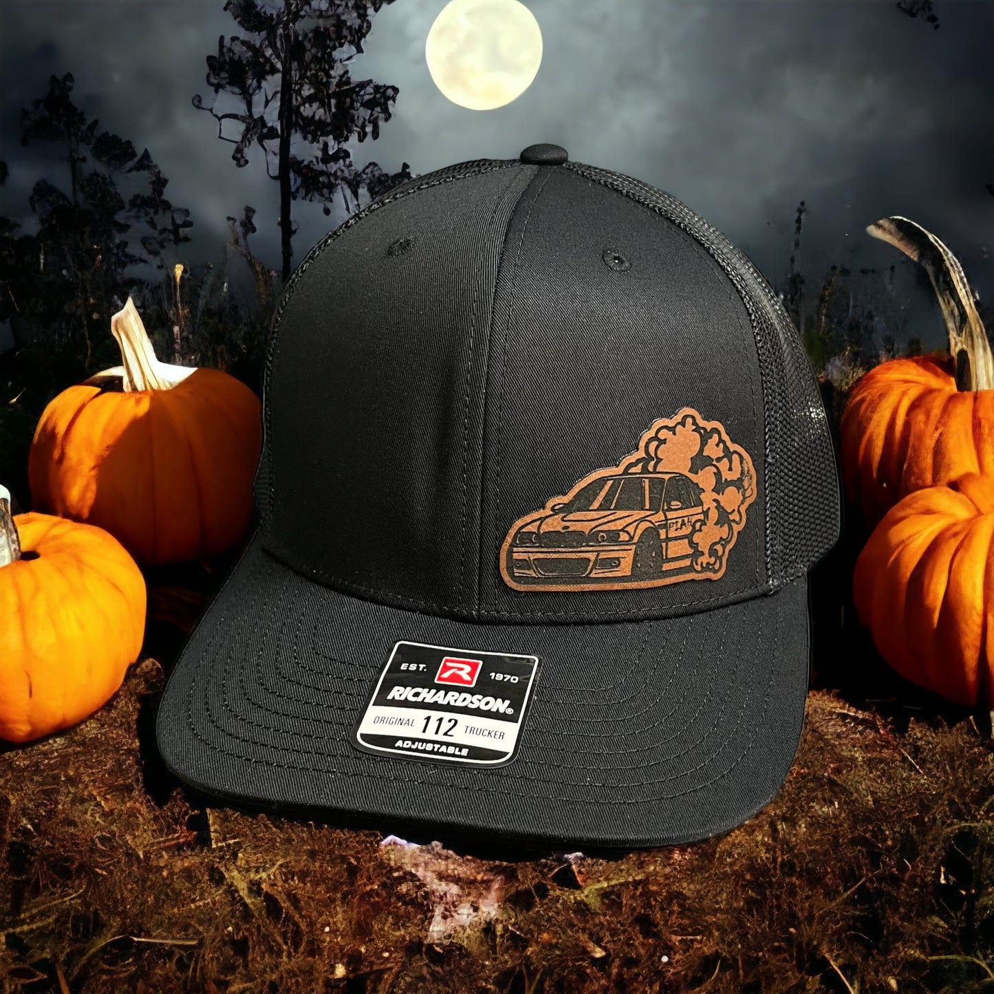 Richardson 112 Leather Patch Engraved Trucker Hat