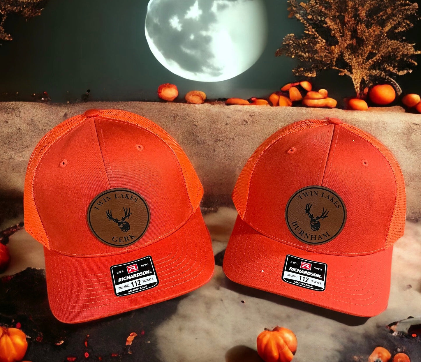 Richardson 112 Leather Patch Engraved Trucker Hat
