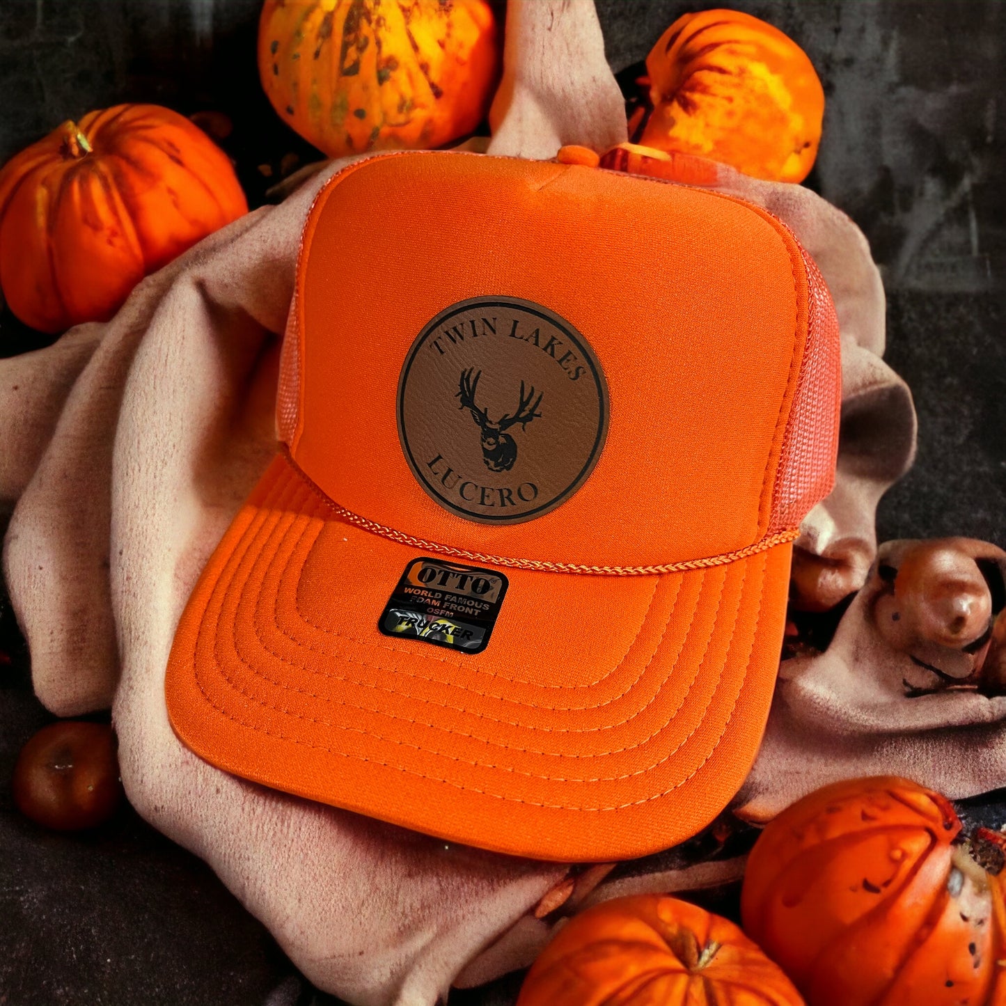 Richardson Leather Patch Engraved Trucker Hat