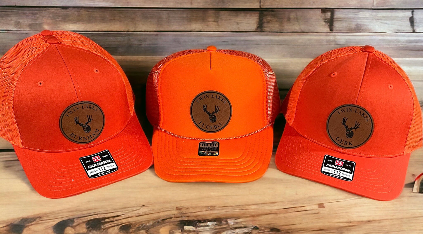 Richardson 112 Leather Patch Engraved Trucker Hat