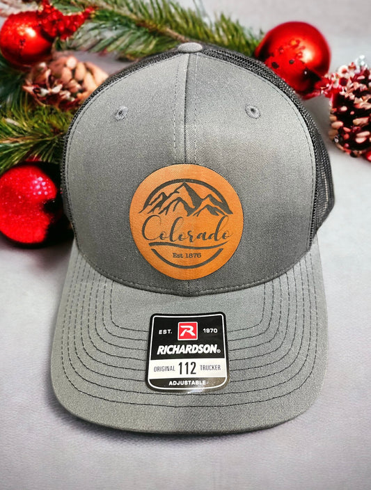 Richardson 112 Leather Patch Engraved Trucker Hat