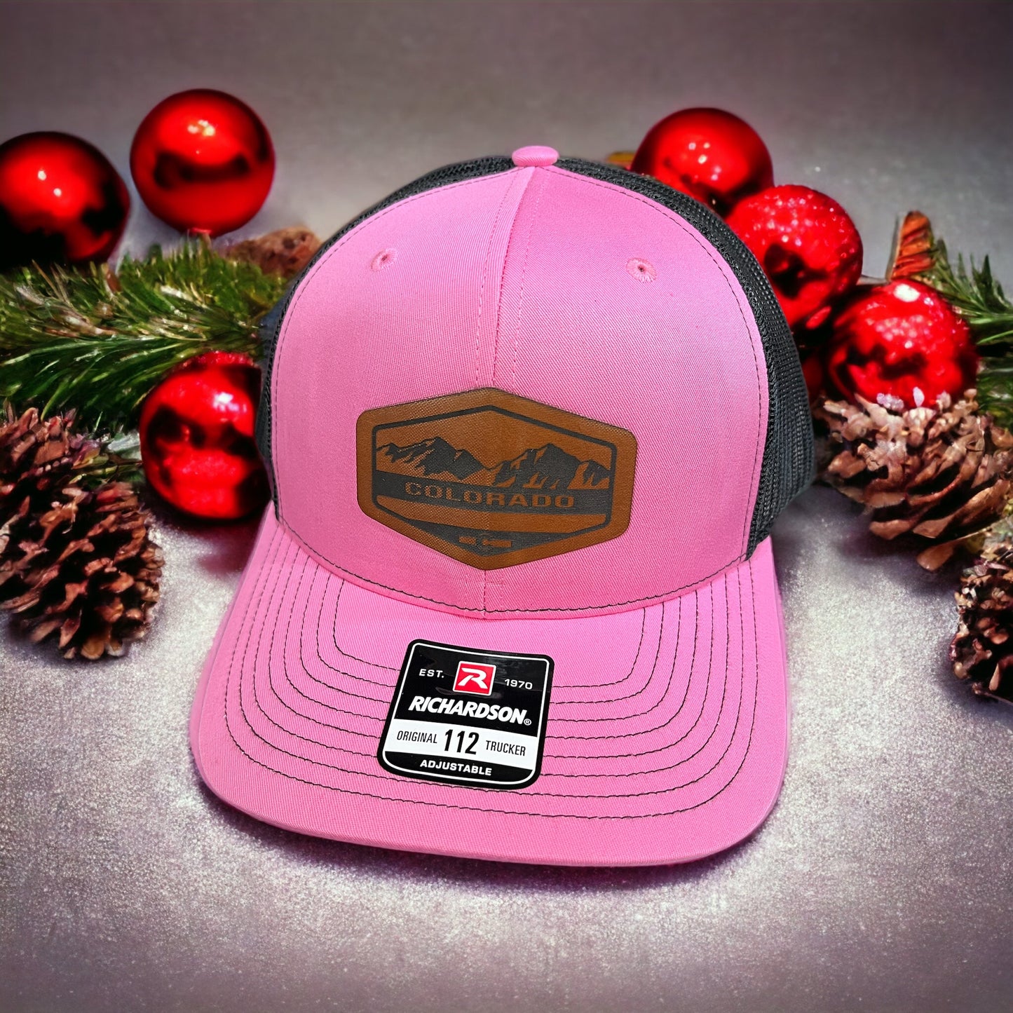 Richardson 112 Leather Patch Engraved Trucker Hat