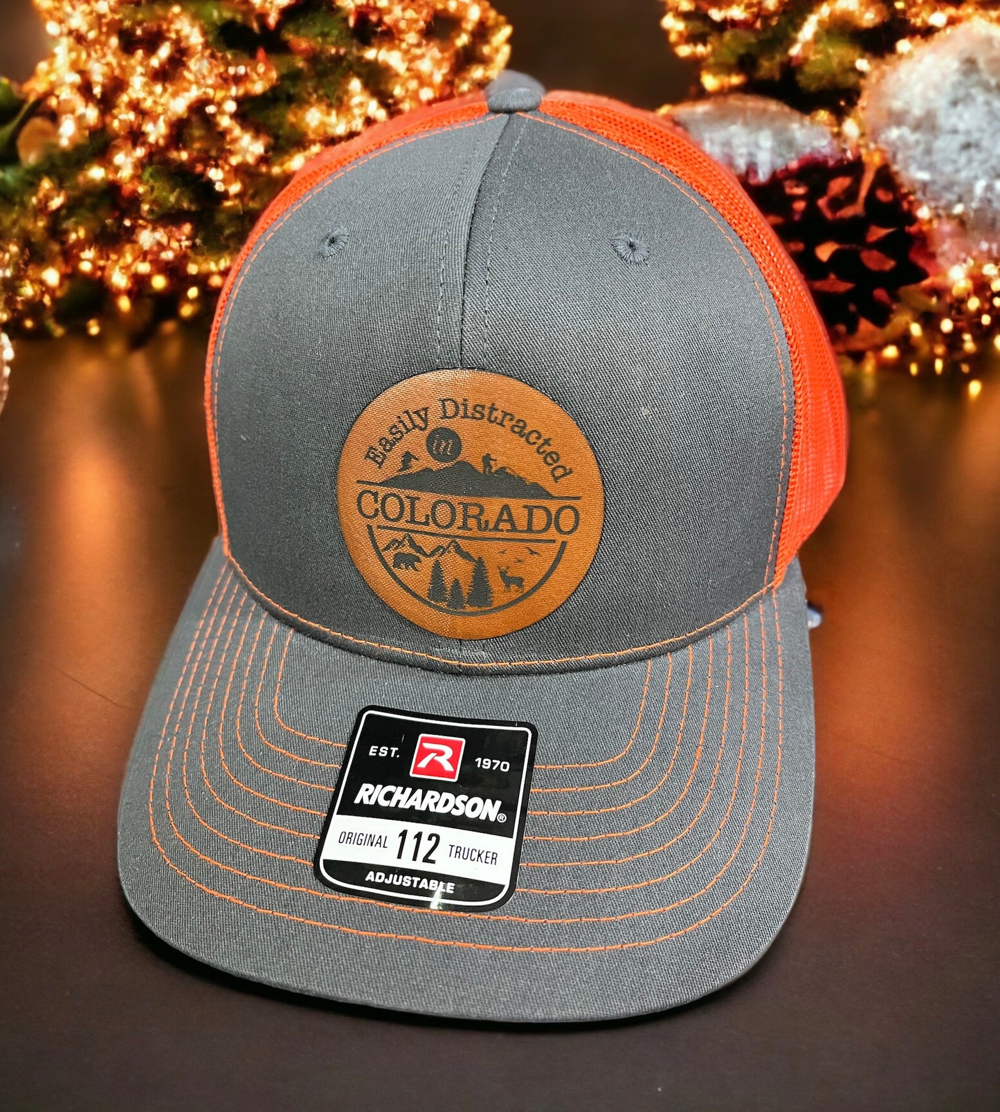 Richardson 112 Leather Patch Engraved Trucker Hat