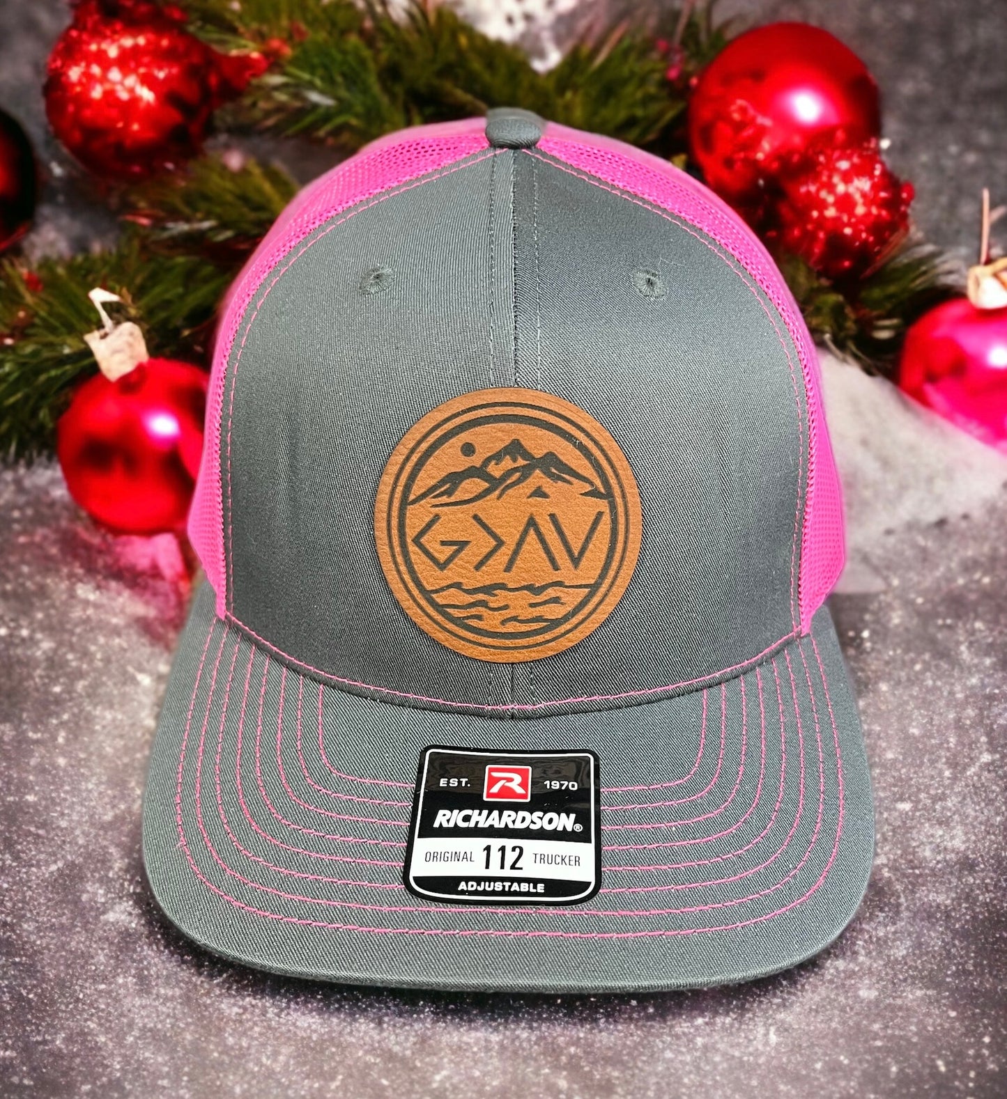 Richardson 112 Leather Patch Engraved Trucker Hat