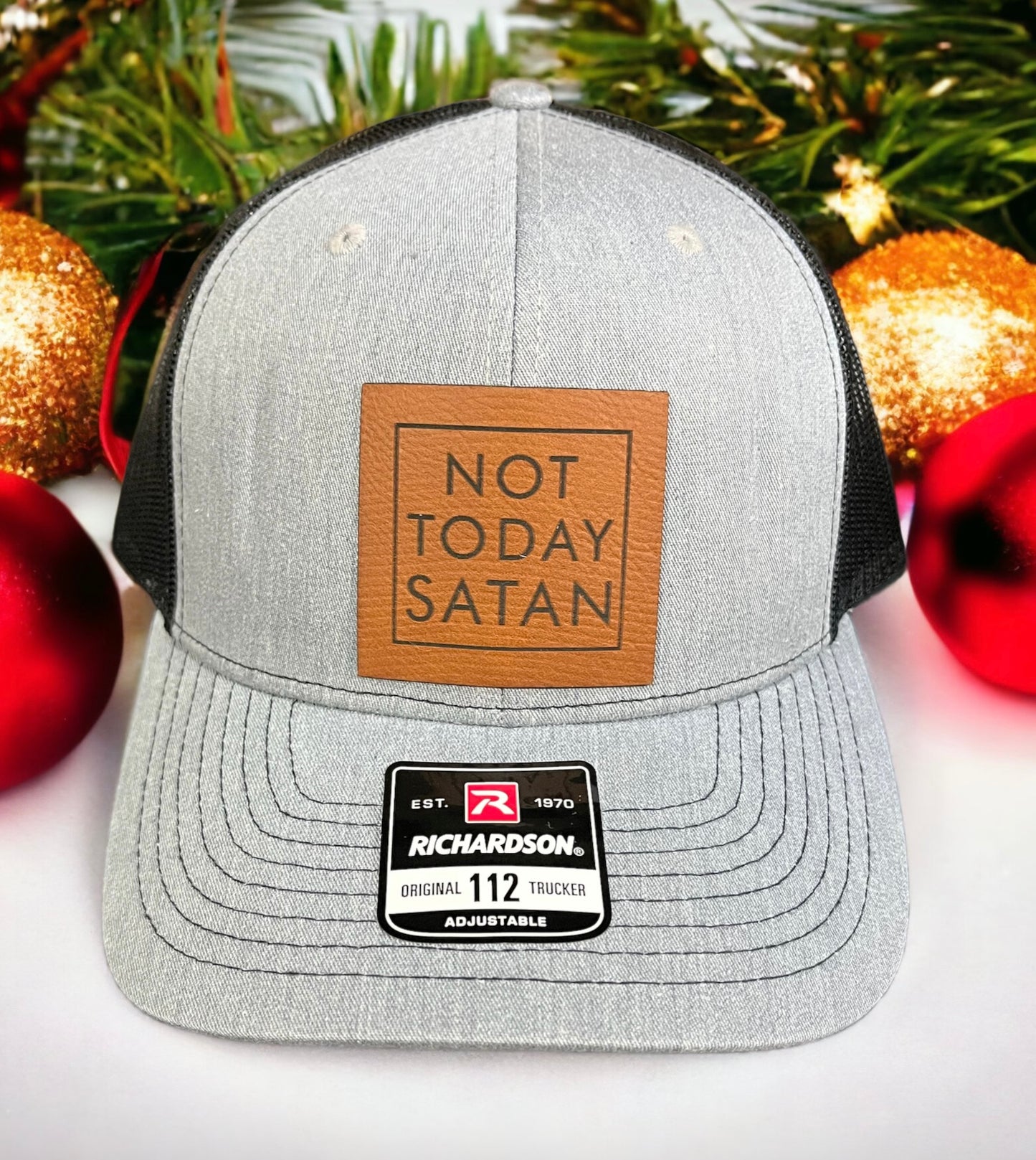 Richardson 112 Leather Patch Engraved Trucker Hat