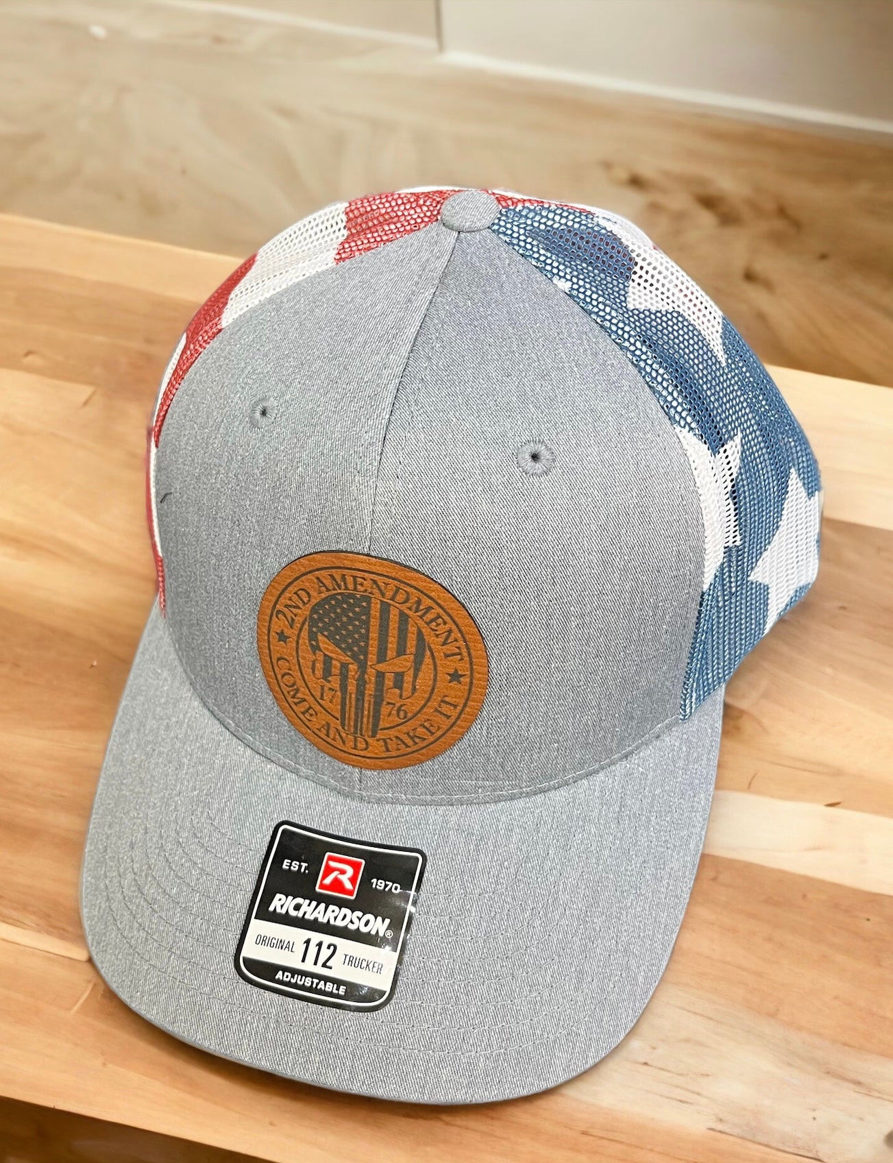 Richardson Leather Patch Engraved Trucker Hat