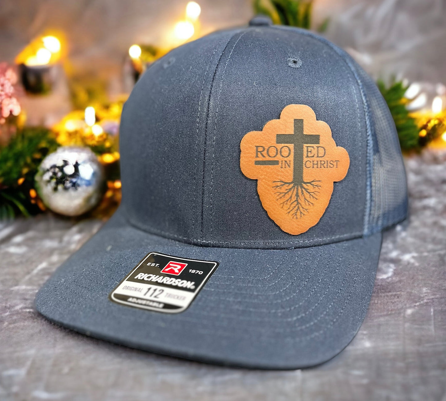 Richardson Leather Patch Engraved Trucker Hat