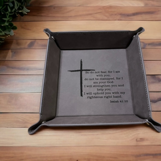 Leather Laser Engraved Folding Dump Tray