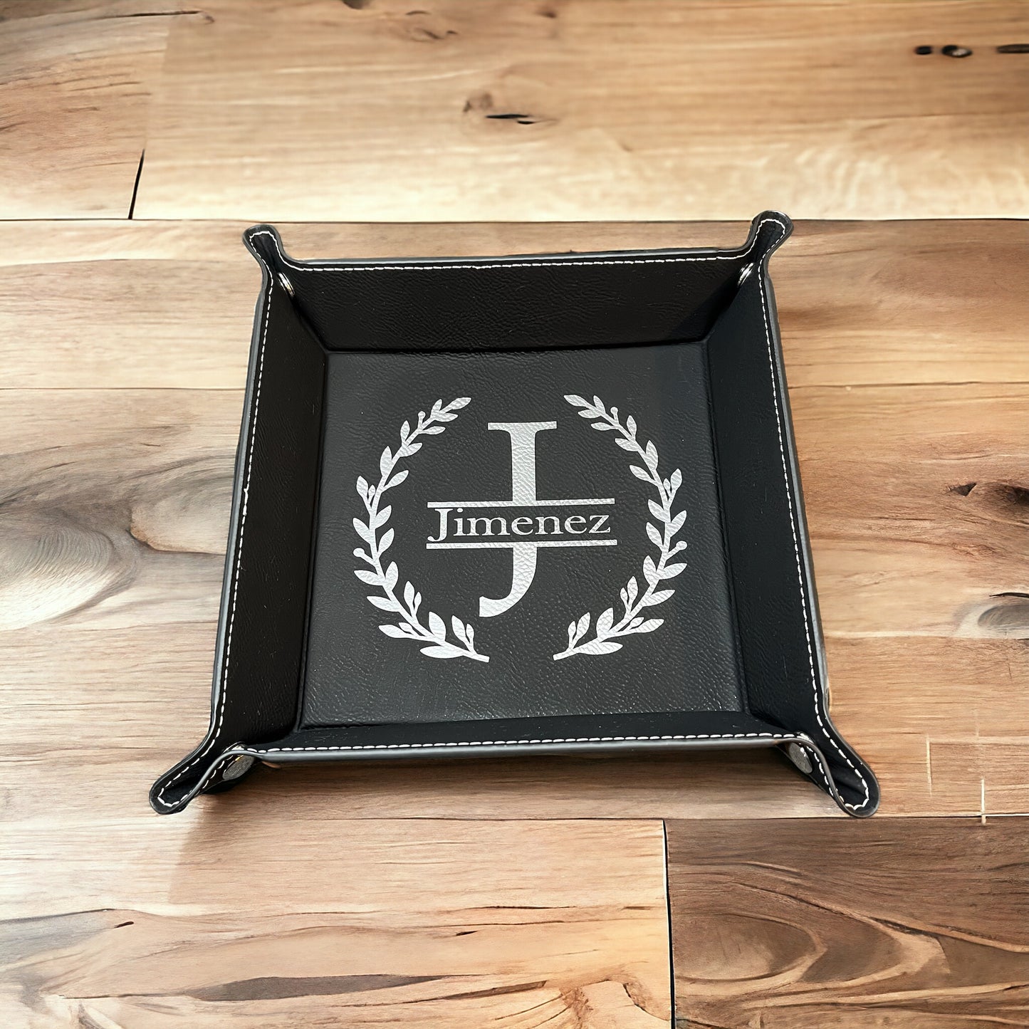 Leather Laser Engraved Folding Dump Tray