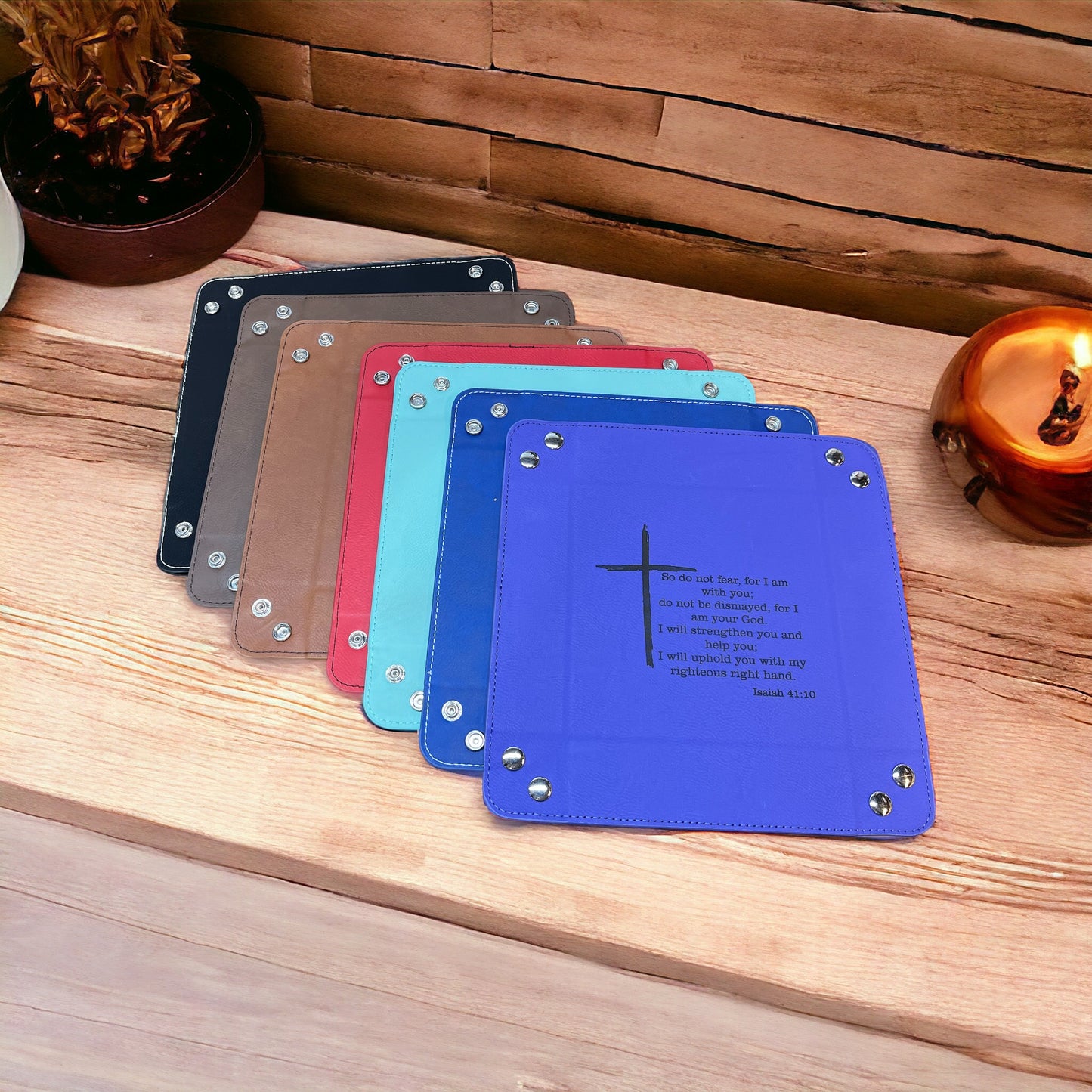 Leather Laser Engraved Folding Dump Tray