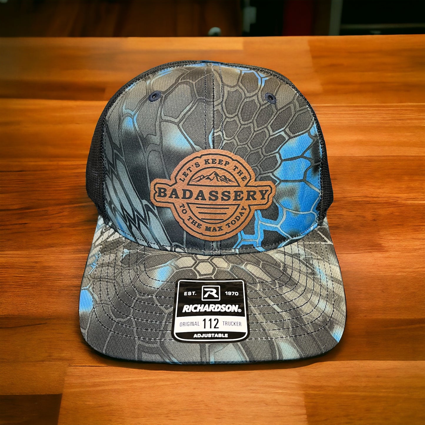 Richardson 112 Leather Patch Engraved Trucker Hat