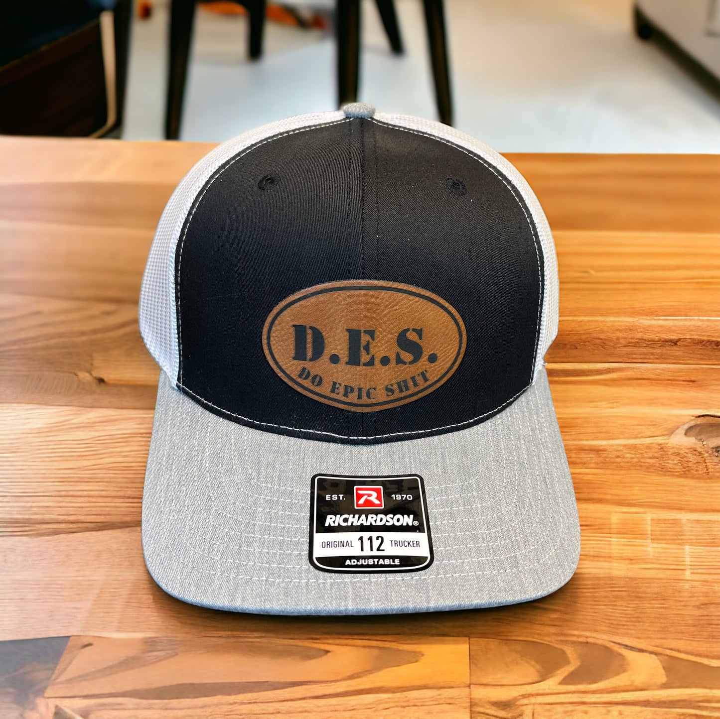 Richardson 112 Leather Patch Engraved Trucker Hat