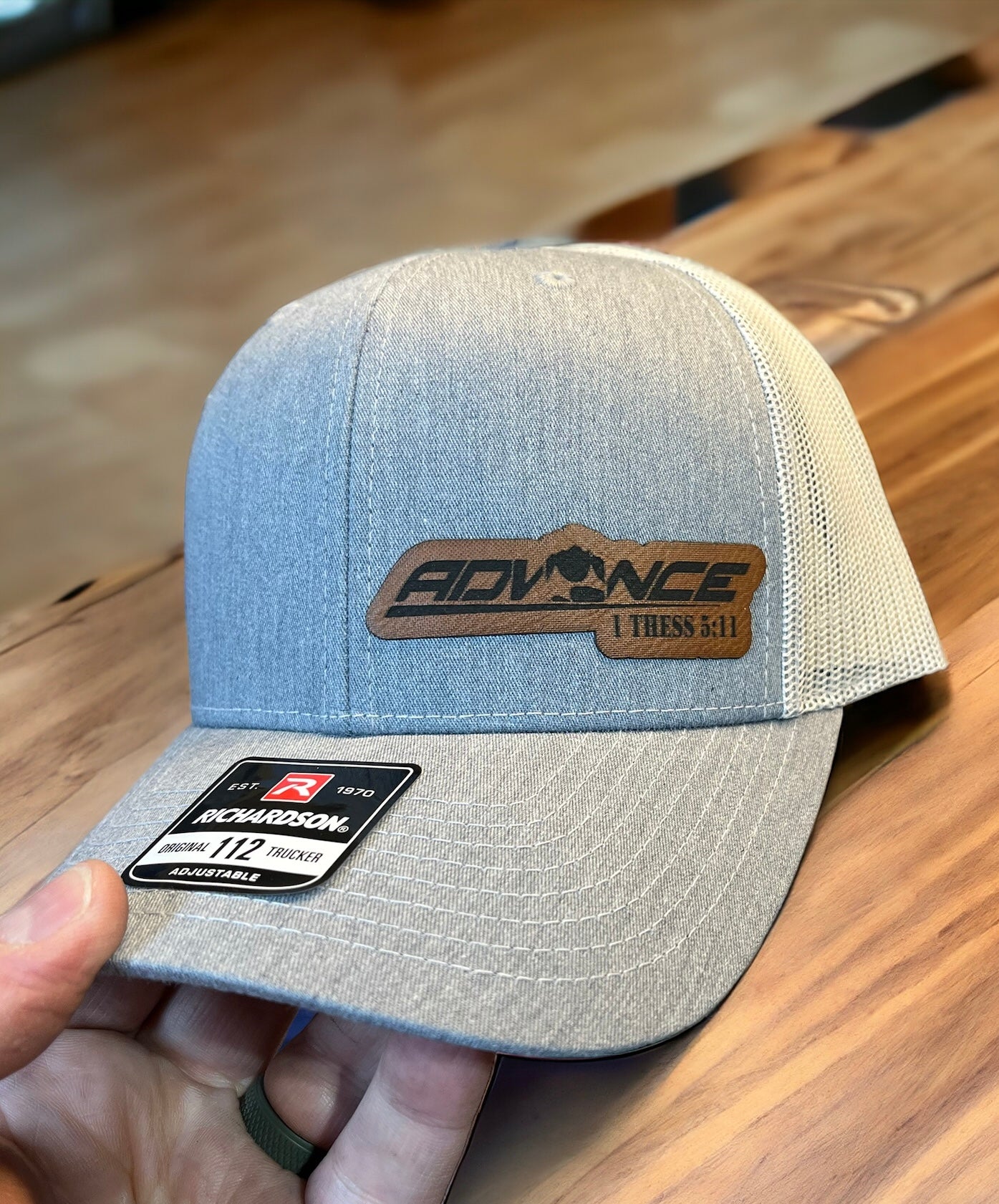 Richardson 112 Leather Patch Engraved Trucker Hat