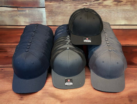 Richardson 112 Leather Patch Engraved Trucker Hat