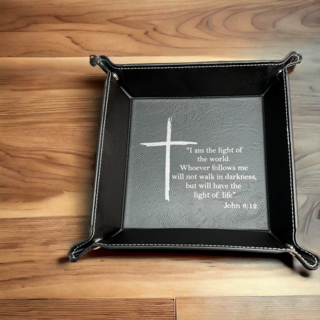 Leather Laser Engraved Folding Dump Tray