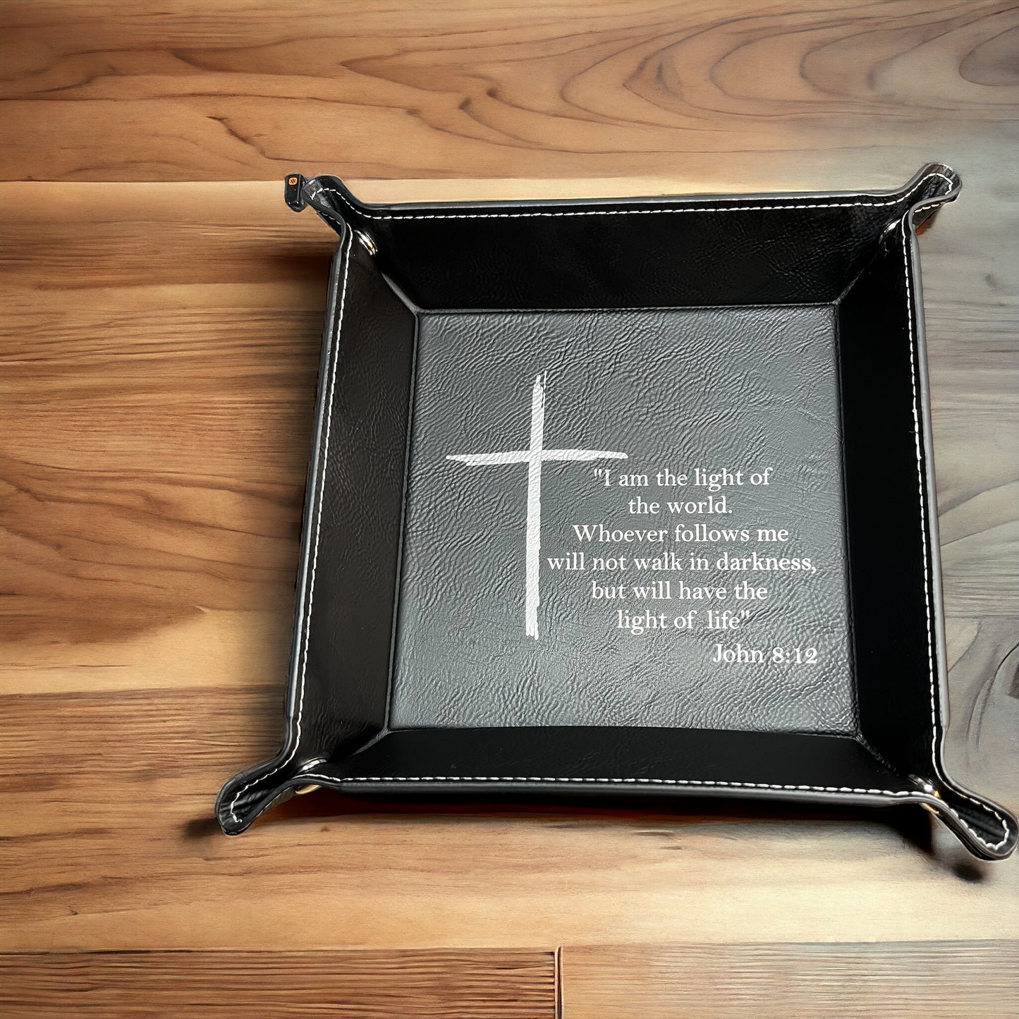 Leather Laser Engraved Folding Dump Tray