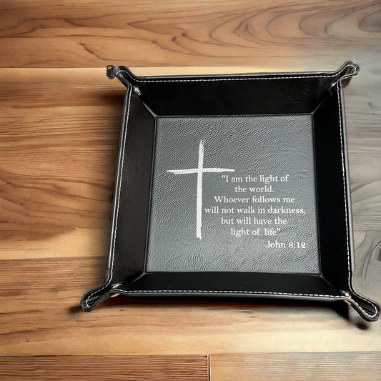 Leather Laser Engraved Folding Dump Tray