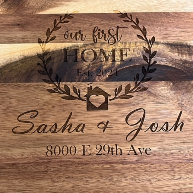Laser-Engraved Wood Cutting Boards and Custom Wood Signs
